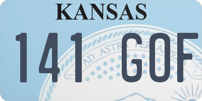 KS license plate 141GOF