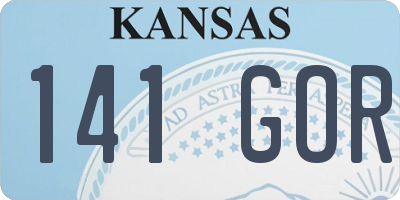 KS license plate 141GOR