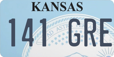 KS license plate 141GRE