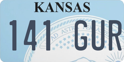 KS license plate 141GUR