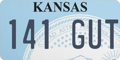 KS license plate 141GUT
