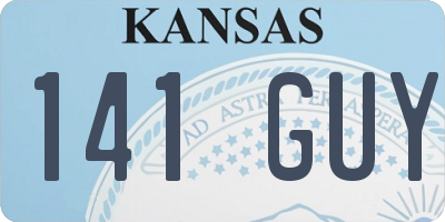 KS license plate 141GUY
