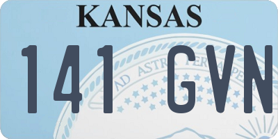 KS license plate 141GVN