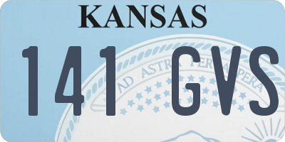 KS license plate 141GVS