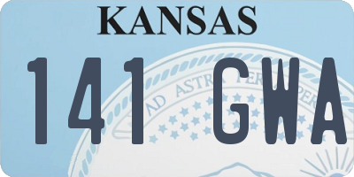 KS license plate 141GWA