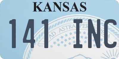 KS license plate 141INC