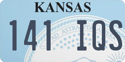 KS license plate 141IQS