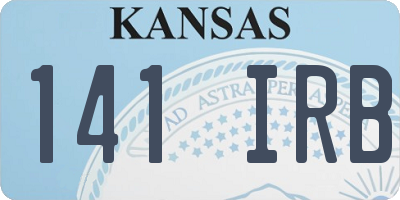 KS license plate 141IRB