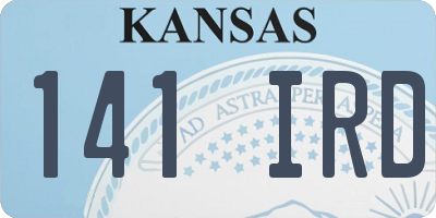 KS license plate 141IRD