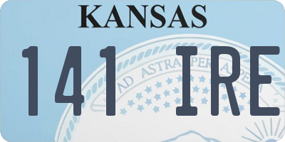 KS license plate 141IRE