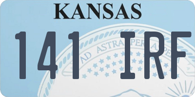 KS license plate 141IRF