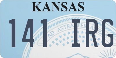KS license plate 141IRG