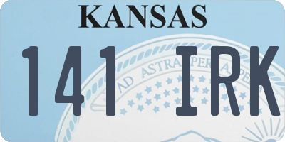 KS license plate 141IRK