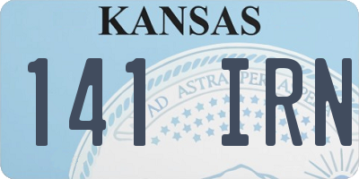 KS license plate 141IRN