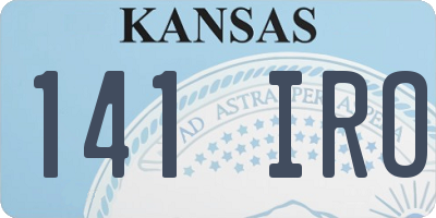 KS license plate 141IRO