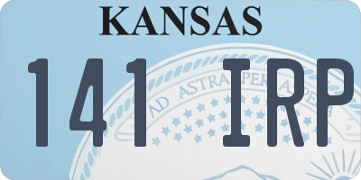 KS license plate 141IRP