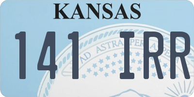 KS license plate 141IRR