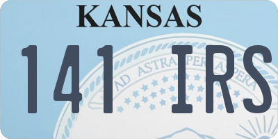 KS license plate 141IRS