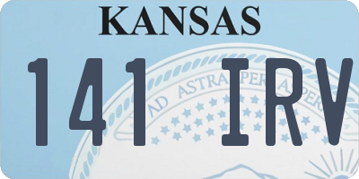 KS license plate 141IRV