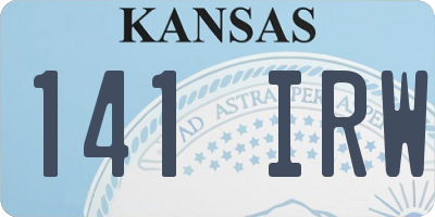 KS license plate 141IRW