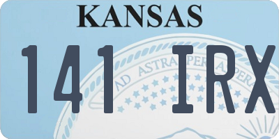 KS license plate 141IRX