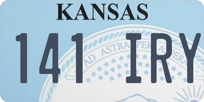 KS license plate 141IRY