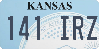 KS license plate 141IRZ