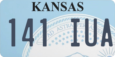 KS license plate 141IUA