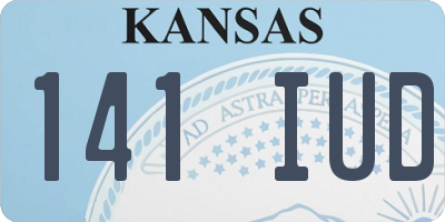KS license plate 141IUD