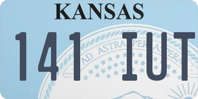 KS license plate 141IUT