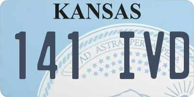 KS license plate 141IVD