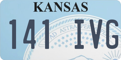 KS license plate 141IVG