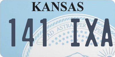 KS license plate 141IXA