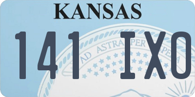 KS license plate 141IXO