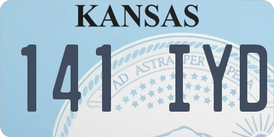 KS license plate 141IYD