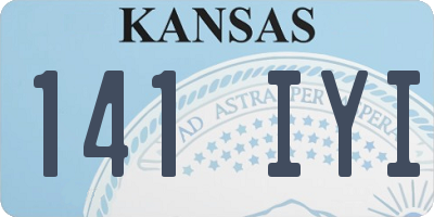 KS license plate 141IYI