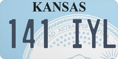KS license plate 141IYL
