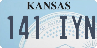 KS license plate 141IYN