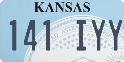 KS license plate 141IYY