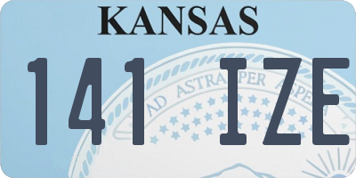 KS license plate 141IZE