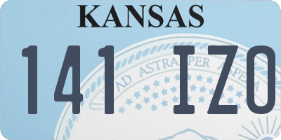 KS license plate 141IZO