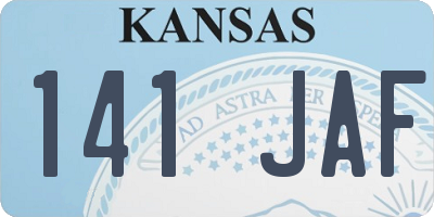 KS license plate 141JAF