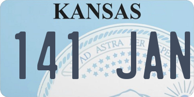 KS license plate 141JAN