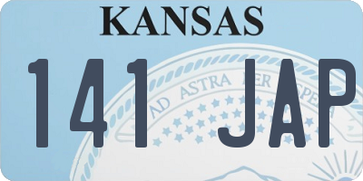 KS license plate 141JAP