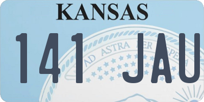 KS license plate 141JAU