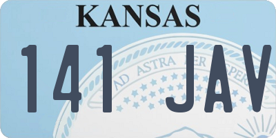 KS license plate 141JAV