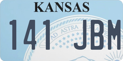 KS license plate 141JBM