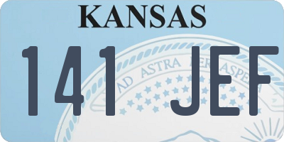 KS license plate 141JEF