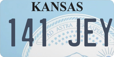 KS license plate 141JEY