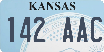 KS license plate 142AAC